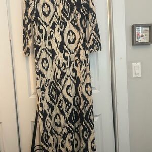 Spartina 449 Black and Cream Long Sleeve Dress